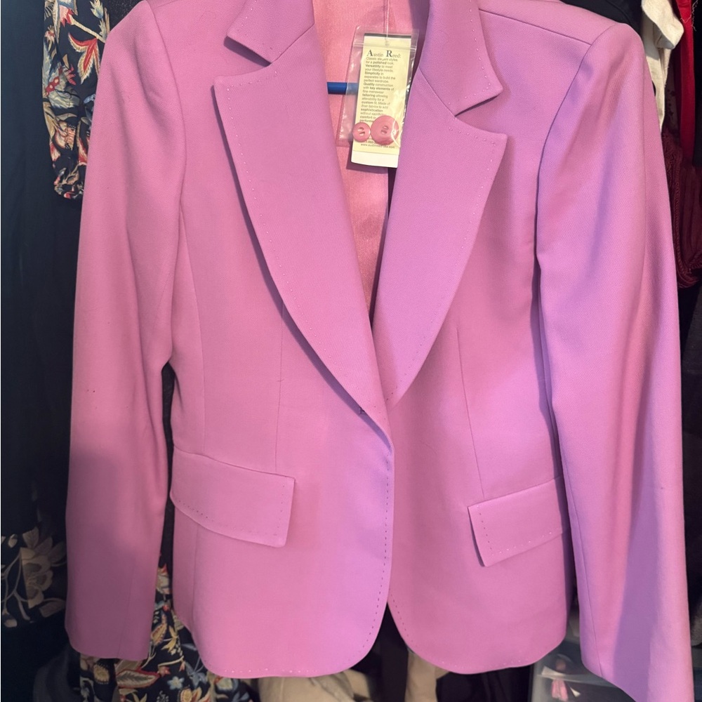 Austin Reed Pink Blazer with Notched Lapels and Tailored Fit